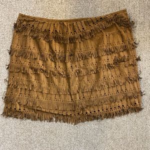 Brown winter mini skirt L